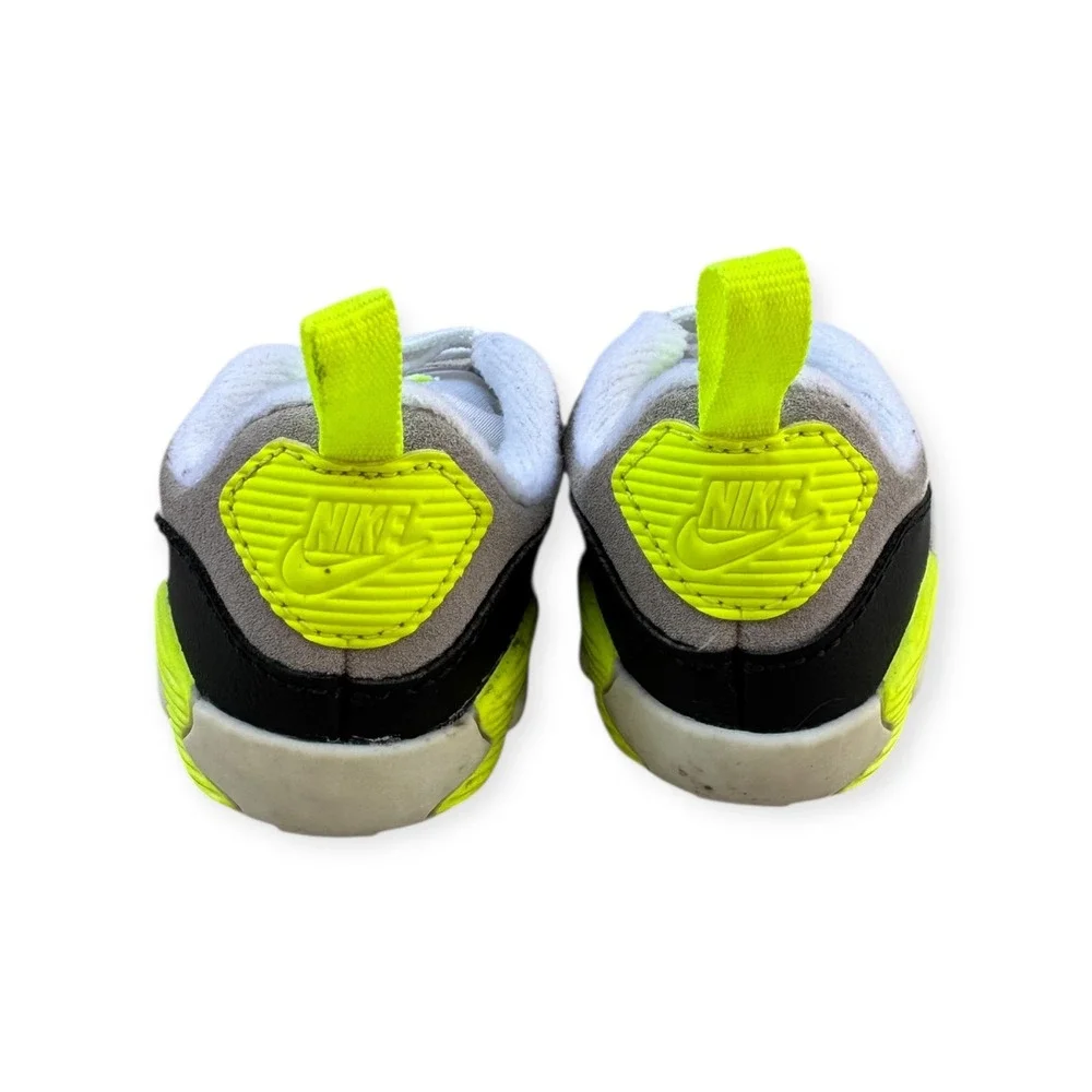Nike Air Max 90 Crib Shoes Gray Neon Yellow Sz 3C